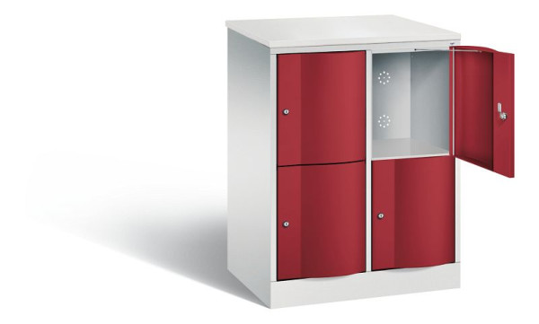 C+P lockerkast Resisto, H1077xW772xD540mm, kleur: lichtgrijs/robijnrood, 8472-272 S10088