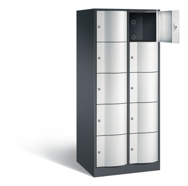 C+P XL lockerkast Resisto, H1950xW772xD640mm, kleur: zwartgrijs/lichtgrijs, 8570-273 S10085