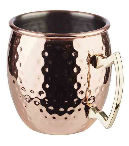 APS mok -MOSCOW MULE-, Ø 9 cm, hoogte: 10 cm, roestvrij staal, koperlook, gehamerd oppervlak, inhoud: 0,5 liter, 93311