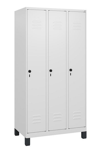 C+P luierkluis Classic PLUS met middenwand, voeten, 3 vakken, 1800x900x500mm, 9016/9016, veiligheidsdraaigrendel, 0800107-30F S10014