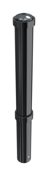 Schake-stijl bolder stalen buis Ø 108 mm, hoogte boven de grond 750 mm, totale lengte ca. 1100 mm, stationair, voor betonverankering met grondanker, zonder oog, 4971B