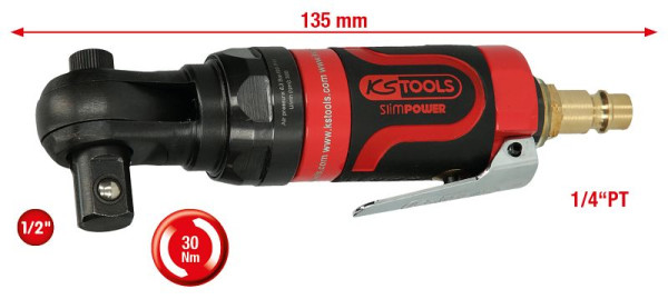 KS Tools 1/2" SlimPOWER mini persluchtschakelratel 30Nm, 515.5515