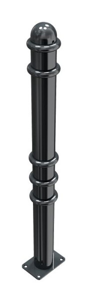 Schake-stijlpaal serie 479B Ø 76 mm, stationair, voor plugbevestiging met voetplaat 100 x 150 mm, zonder slot, zonder oog, 479PB