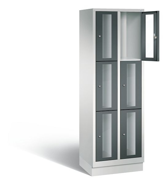 C+P lockerkast Classic, H1800xB610xD500mm, kleur: lichtgrijs / antracietgrijs, 8020A203 S10024