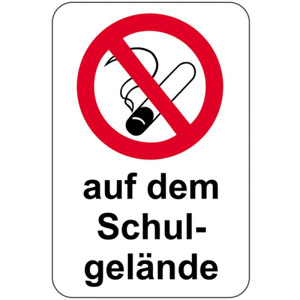 Stein HGS HGS speciaal bord, niet roken op schoolterrein, 400 x 600 mm, tekst: zwart, 15084