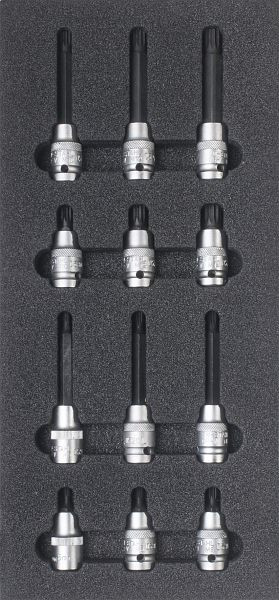 SW-Stahl werkplaatswagen assortiment, schroevendraaierbits 1/2", spiebanen, 12 stuks, Z3013-21
