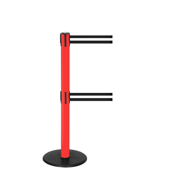 Stein HGS HGS personengeleidingssysteem -P-Line Duo-, rood, zwart/wit/zwart horizontaal (gestreept), met magnetisch banduiteinde, bandlengte: 2 x 4 m, 14152-0704