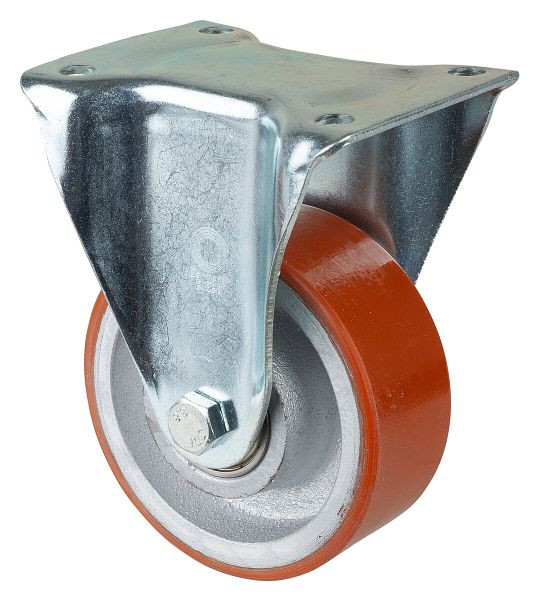 BS Rollen Zwaarlastwiel, bokwiel, wielbreedte 50 mm, wiel-Ø 125 mm, draagvermogen 550 kg, polyurethaan gegoten 95 Shore A, gegoten, kogellager, N110.C10.129