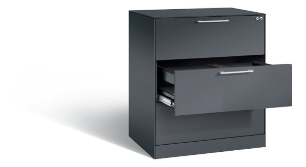 C+P hangarchiefkast Asisto, H1010xB800xD600mm, kleur: zwart-grijs, beugelgreep, 146243-312 S10002