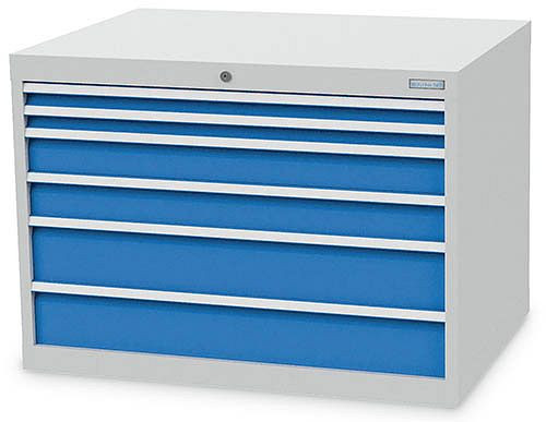Bedrunka + Hirth ladekast, diepte 736 mm, R 36-24, aantal lades: 6, 1005 x 736 x 719 mm, paneelhoogte in mm: 2x50, 2x100, 2x150, 170 / 2220V10