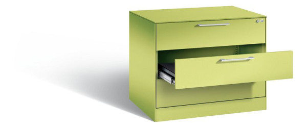 C+P ladekast Asisto, H710xB800xD600mm, kleur: Viridin groen / Viridin groen, beugelgreep, 146273-324 S10018