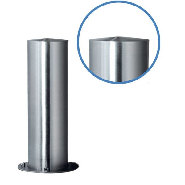 Stone HGS tuinpaal "SESAME platte kop" Ø 205mm van RVS (V2A), voor pluggen, voetplaat Ø 30mm, 13138