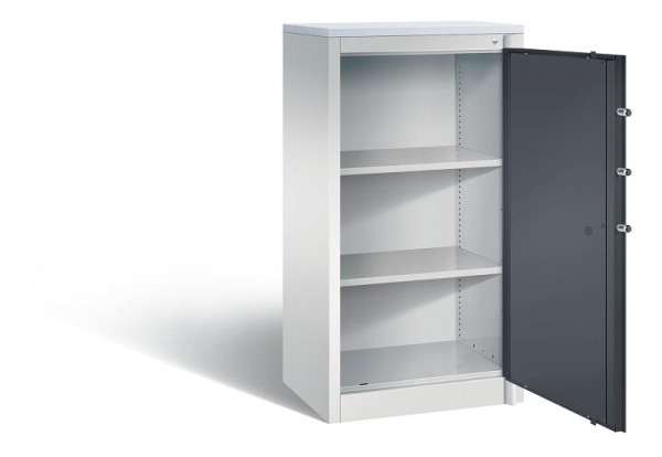 C+P brandbeveiligingskast Certos, H1226xB650xD500mm, kleur: lichtgrijs / zwartgrijs, handgreep, 3 OH, 1160-000 S10266