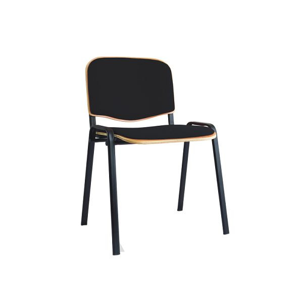 Lüllmann bezoekersstoel, bekleed met beukenmultiplex, 450/810 x 545 x 425 mm, diepzwart/zwart, 225470