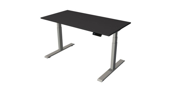 Kerkmann zit-/statafel Thuiskantoor B 1400 x D 700 mm, elektrisch in hoogte verstelbaar van 630-1270 mm, antraciet/zilver (montage), 10189313