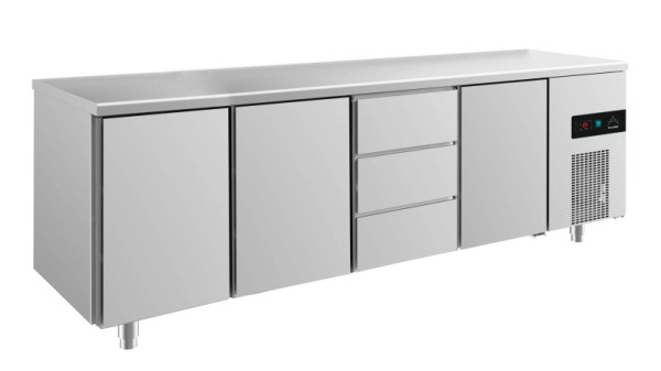 A&S Polarny koeltafel -2 tot +8°C met 3x deuren en 1x drie laden middenrechts, 2330 x 700 x 850 mm, KT4TTDT