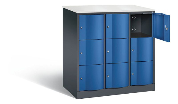 C+P XL lockerkast Resisto, H1255xB1148xD640mm, kleur: zwartgrijs / gentiaanblauw, 8573-373 S10129
