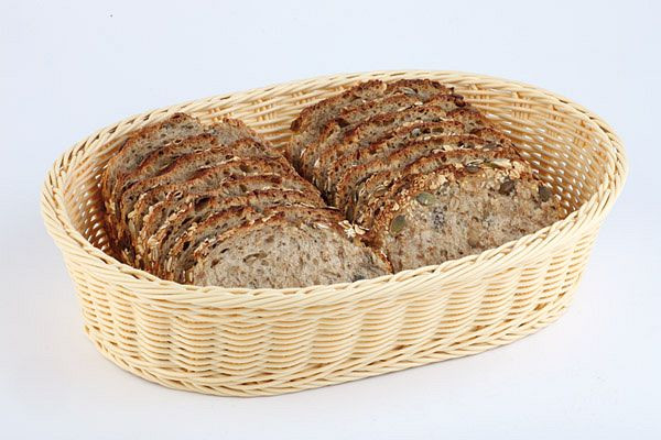 APS tafel- en buffetmand, ovaal, 23 x 17 cm, hoogte: 8 cm, polypropyleen, lichtbruin, -ECONOMIC-, 40193
