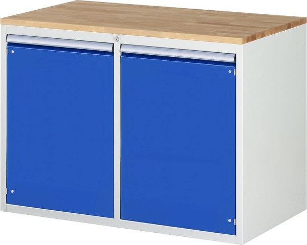 RAU ladekast serie 7000, B1145xD650xH825mm, links: draaideur, rechts: draaideur, massief beuken werkblad, 03-LL5.12.12AB.11