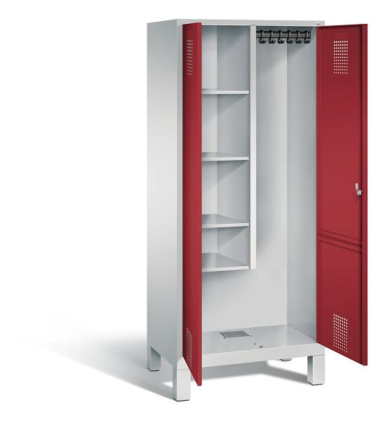 C+P reinigingsmiddelenkast Evolo, H1850xW810xD500mm, kleur: lichtgrijs/robijnrood, 48110-02 S10060