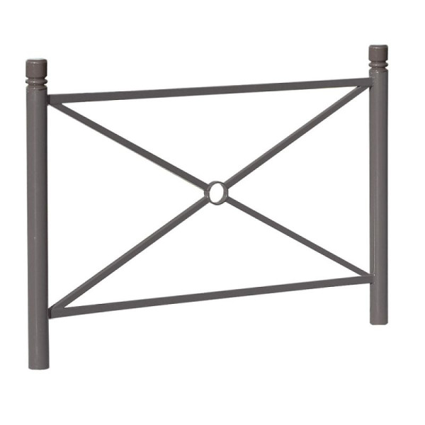 Stone HGS beschermrailing -Trend-, 1572mm/rastergaas en groot kruis, RAL 8017 chocoladebruin, 22061-06