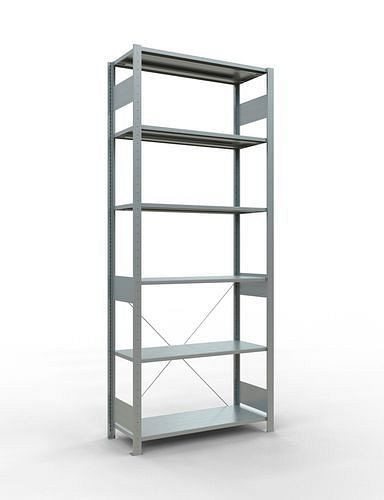 Schulte legbord, basisveld, 6 opbergniveaus, kruisschoor, vakbelasting 150 kg, 1060 x 436 x 2500 mm, 278693