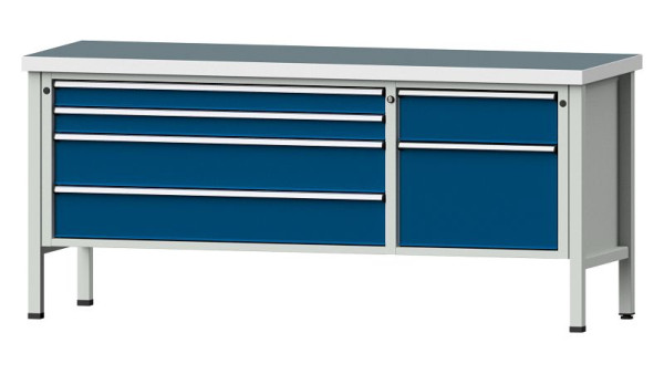 ANKE werkbanken kistwerkbank, model 286 V, 2000 x 700 x 900 mm, RAL 7035/5010, UBP 50 mm, 304.607