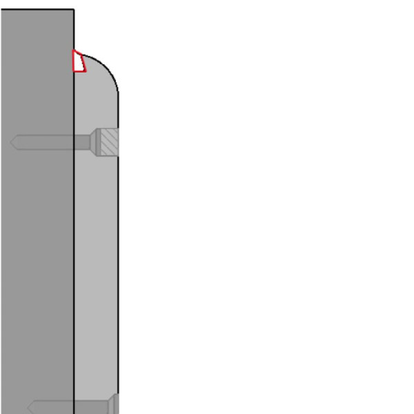 Stone HGS siliconenvoeg (muurzijde), lengte 2060 mm voor muurbescherming -Defend-, 14422