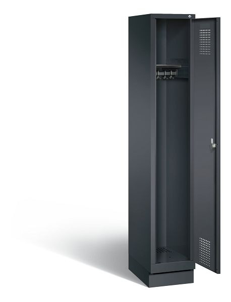 C+P Evolo garderobe, H1800xB320xD500mm, kleur: zwart-grijs, 48020-10 S10032