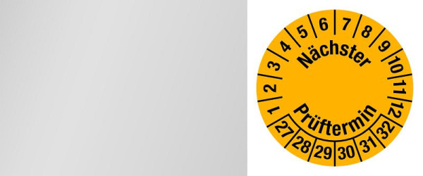 DENIOS kabeltestbadge "next test date", 27 - 32, geel, folie, 60 x 25 mm, VE: 60 stuks, 290-180