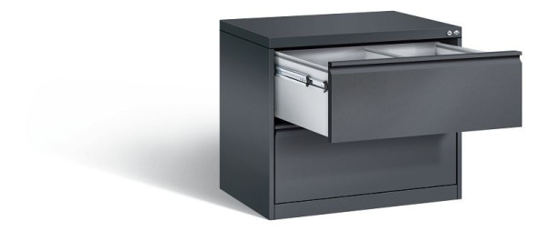 C+P hangmappenkast Acurado, H733xW787xD590mm, kleur: zwart-grijs, handgreep, 12912-312 S10000