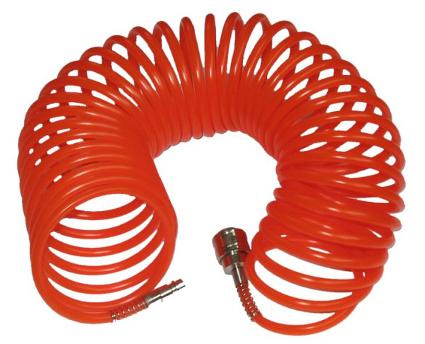 SW-Stahl persluchtspiraalslang, binnendiameter 6 mm, 10 m, met snelkoppelingen, 25040L