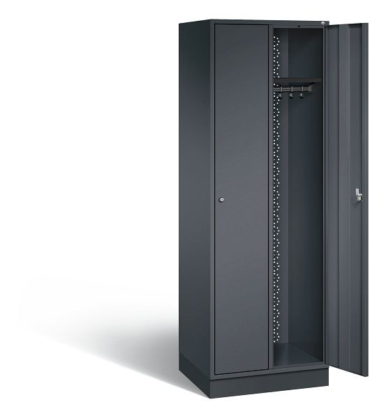 C+P locker Intro, H1950xW620xD490mm, kleur: zwart-grijs, 8170-201 S10042
