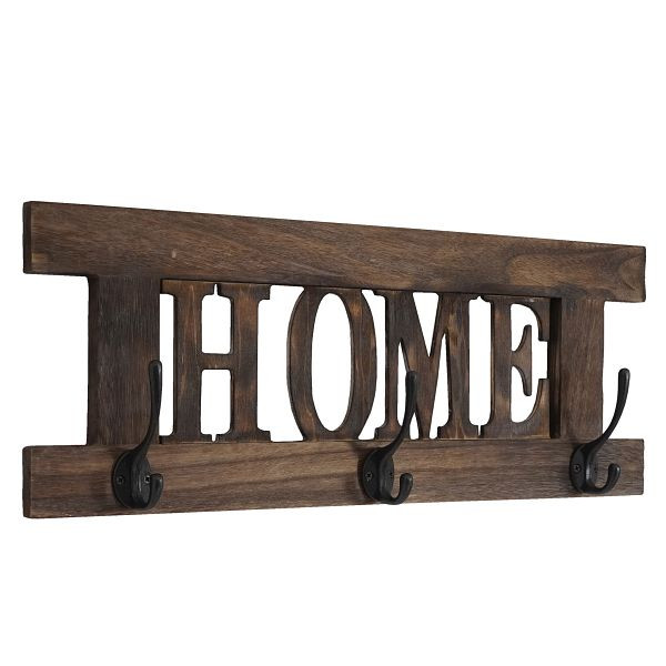 Mendler wandkast HWC-C60 Home, garderobekast paneel, shabby look vintage 55x21cm, bruin, shabby, 44990