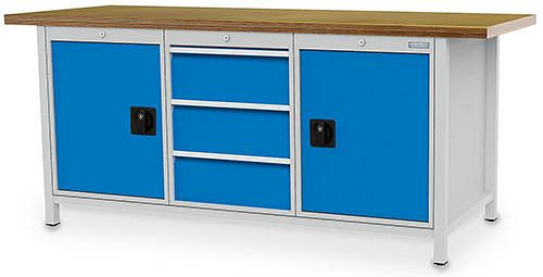 Bedrunka + Hirth box werkbank serie 2000 R18-24, 3x200mm, lade volledig uittrekbaar 100%, 2000 x 750 x 959 mm, 03.19.35V9