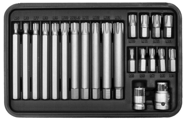 SW staal bitassortiment, 3/8", RB profiel, 5-14, 22 stuks, 04425L