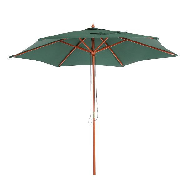 Mendler Florida parasol, tuinparasol marktparasol, Ø 3m polyester/hout, olijfgroen, 76720