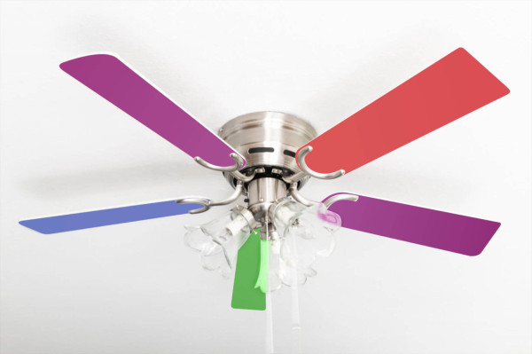 Pepeo Extra platte plafondventilator Kisa multicolor geborsteld nikkel met verlichting, 105620193