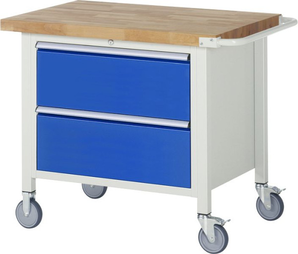 RAU verrijdbare werkbank 8000 - model 8255, B1000 x D700 x H880-1080 mm, onderbouwbak, B770 x D650 x H620 mm, 05-8255A2-107B4H.11