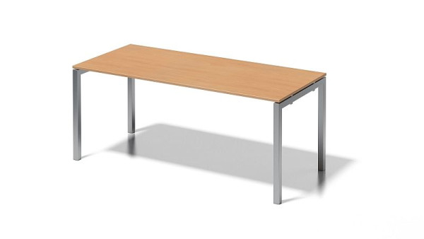 Bisley Cito bureau, 730 mm U-frame met vaste hoogte, H 19 x B 1800 x D 800 mm, beuken/zilver, DUF1808BC355