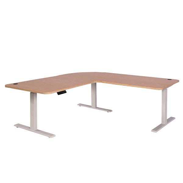 Mendler tafelblad HWC-D40 voor hoekbureau, bureaublad, 90°, lichtbruin, 75756