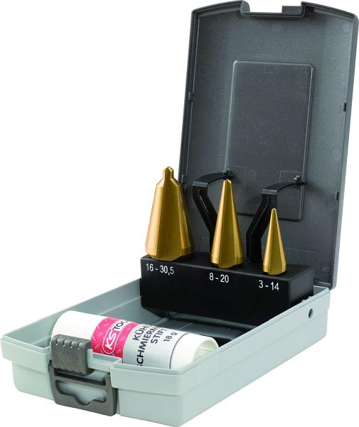 KS Tools HSS TiN plaatschillerset, kunststof cassette 4-delig, 336.0553