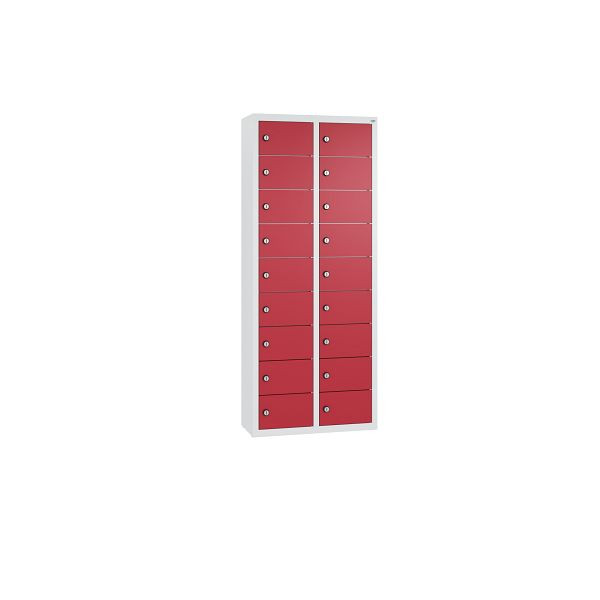 C+P Kleingefachschrank, 18 Fächer, H1130xB460xT200 mm, Grau/Rubinrot, 80700-221 S10022