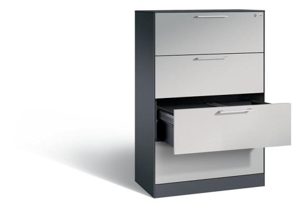 C+P hangarchiefkast Asisto, H1310xB800xD435mm, kleur: zwart-grijs, beugelgreep, 146023-412 S10022