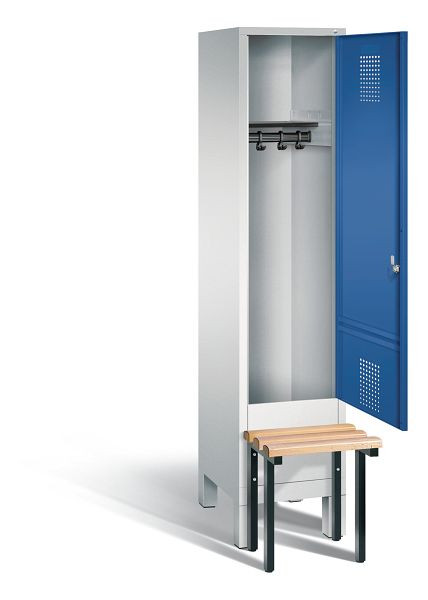 C+P garderobe Evolo, H1850xW420xD815mm, kleur: lichtgrijs / gentiaanblauw, 48030-12 S10026