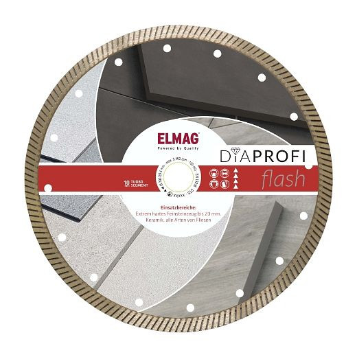 ELMAG DiaProfi diamantschijf FLASH 350 mm, voor extreem harde materialen, boring: 25,4 mm (voor droog en nat zagen), 62234