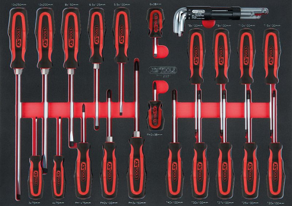 KS Tools SCS schroevendraaierset, 29-delig in 1/1 systeeminzet, 711.1029