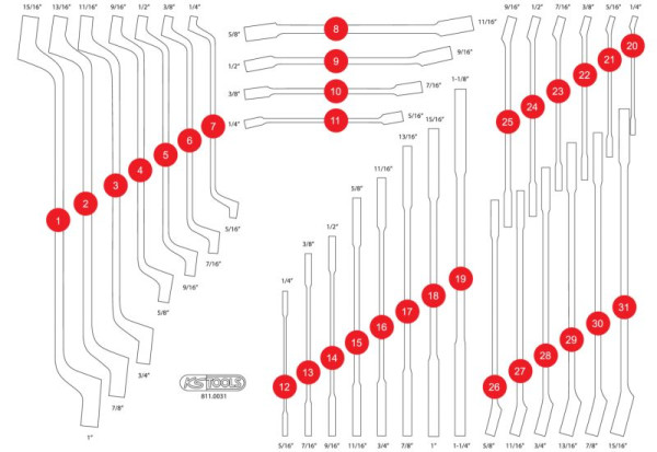 KS Tools Leeg schuiminzetstuk voor 811.0031, 811.0031-97