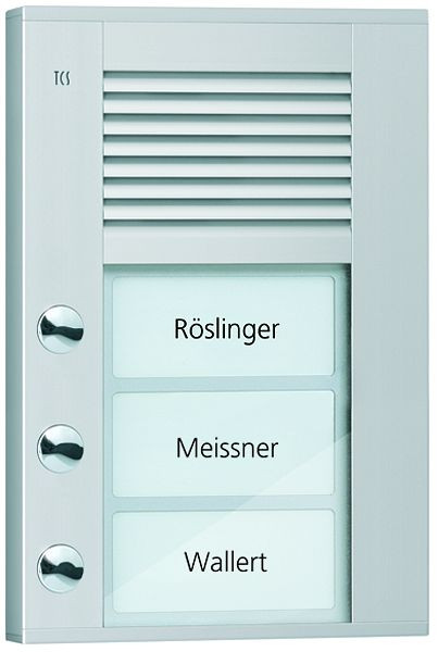 TCS audio buitenstation serie PDS 3 belknoppen (links uitgelijnd), AP zilver, PDS03-EN/04