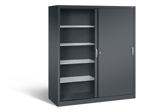 C+P schuifdeurkast Acurado, H1950xB1600xD600mm, kleur: zwart-grijs, beugelgreep, 2169-00 S10126
